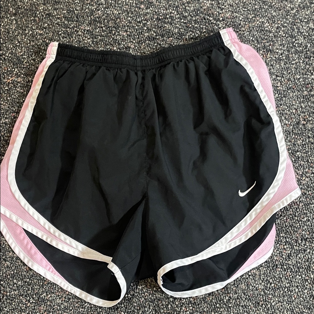 Nike Women's Black and Pink Athletic Shorts